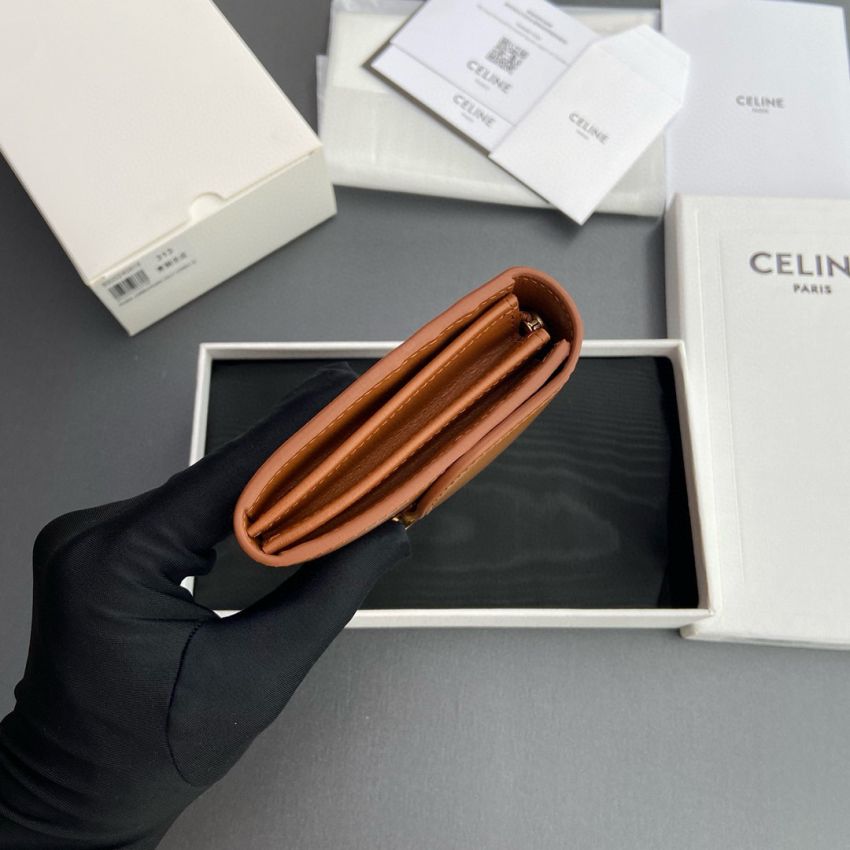 Ce1i*e Triomphe Long  wallet-Tan