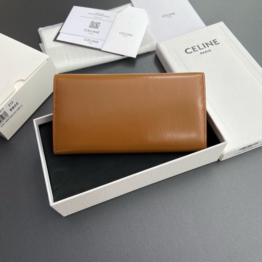 Ce1i*e Triomphe Long  wallet-Tan